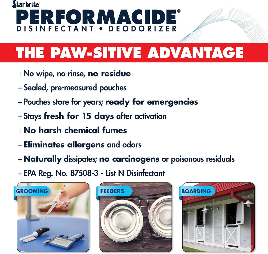 Star Brite Performacide 32 Ounce kit shown with safety activation guide