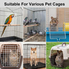 Multi-functional cage cleaning fork clearing debris from narrow wire gaps.
