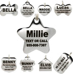 Stainless Steel Pet ID Tags - Engraved Personalized Dog Tags, Cat Tags Front & Back up to 8 Lines of Text - Bone, Round, Heart, Flower, Badge, House, Star, Rectangle, Bow Tie - Image 11