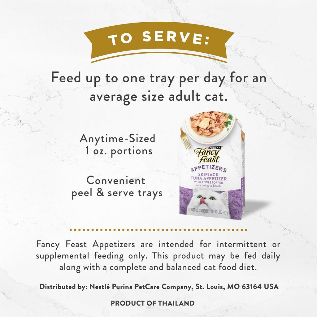 Stack of multiple single serving wet cat food trays
