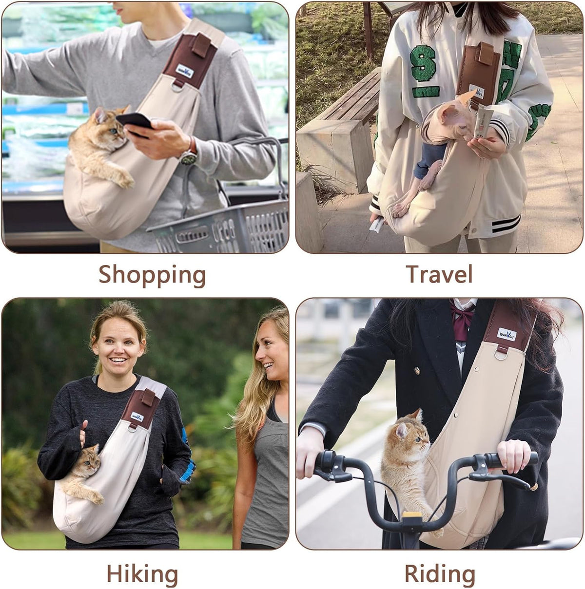 Front view of Wakytu dog sling for comfortable pet transport
