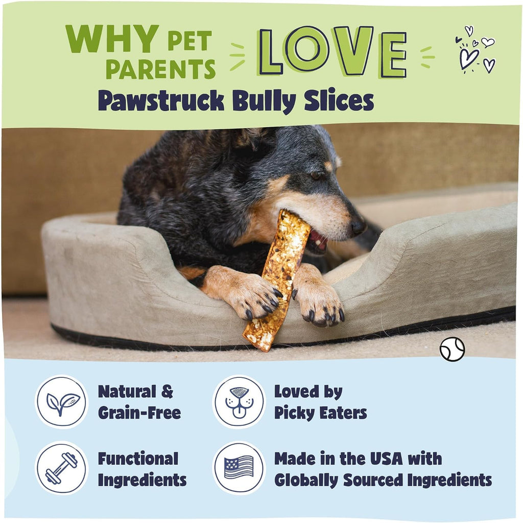 Pawstruck dog treats in a blue pouch packaging