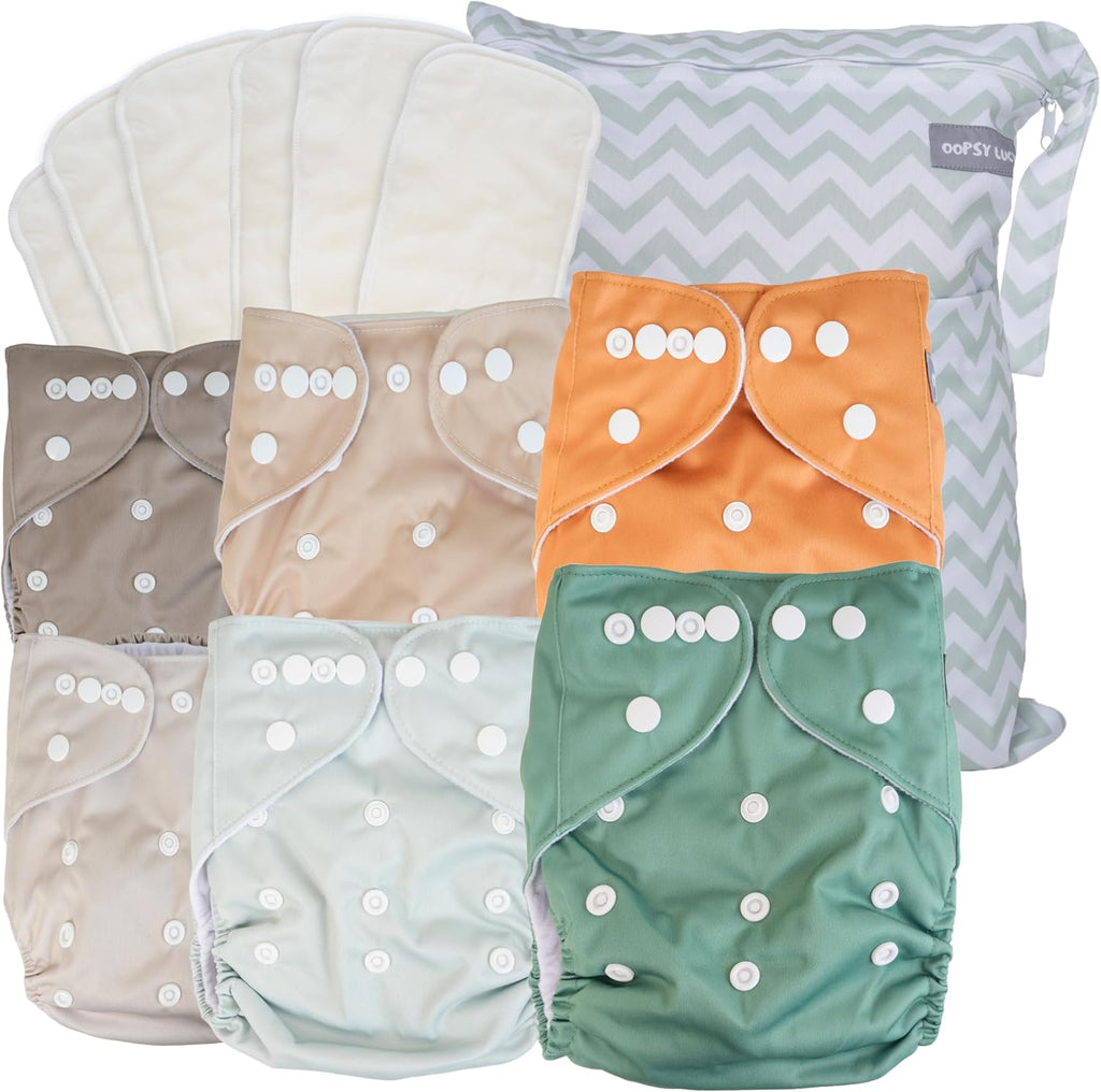 Oopsy Lucy reusable cloth diapers front view