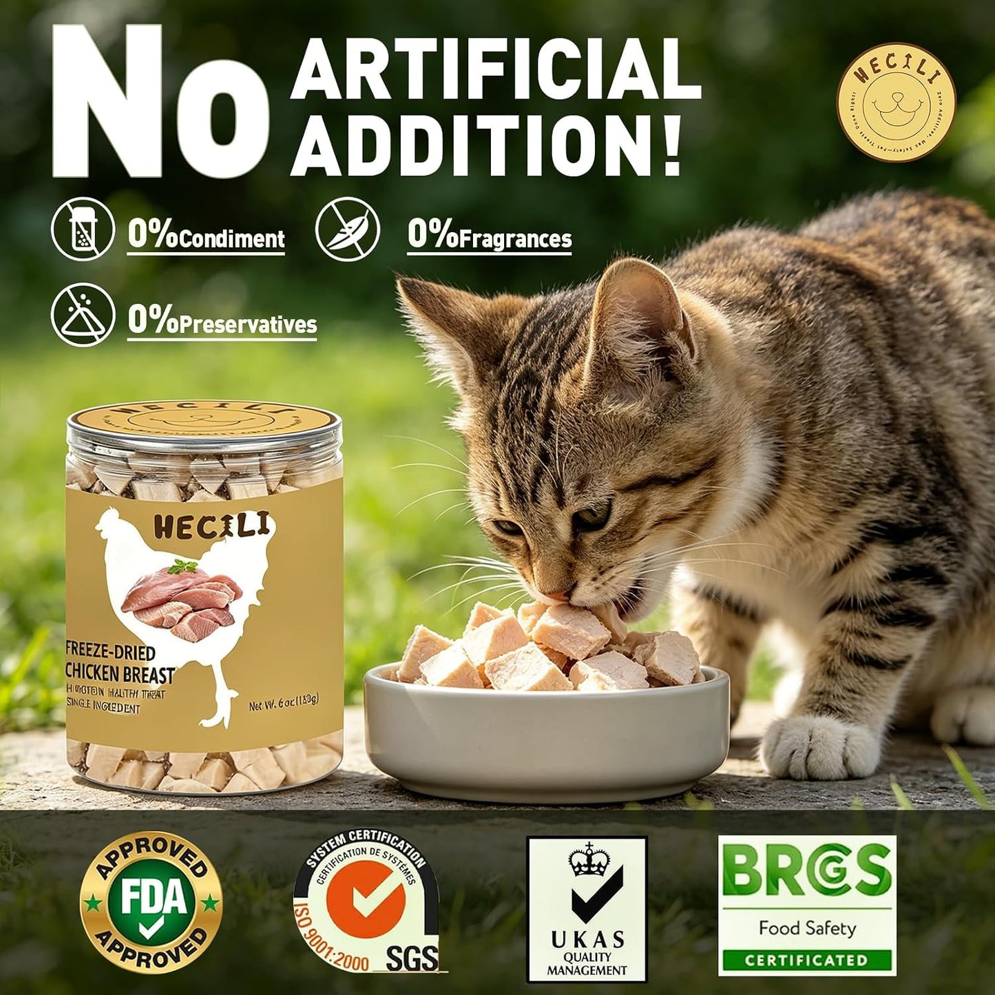 Authentic freeze dried dog and cat treats used as a healthy food topper.