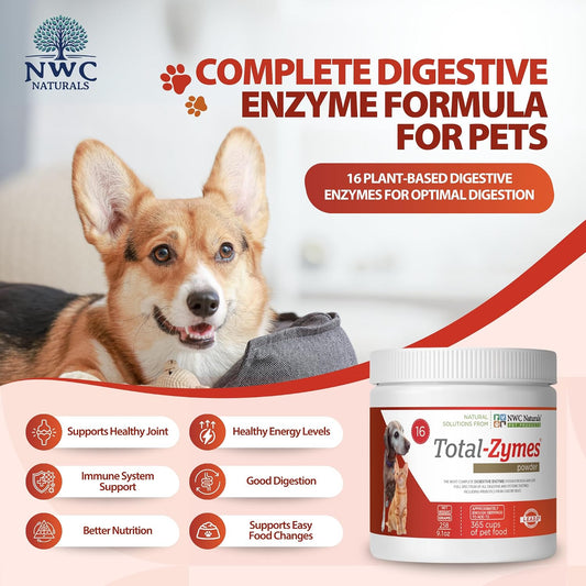 NWC Naturals pet digestive powder 8 ounces supplement label details