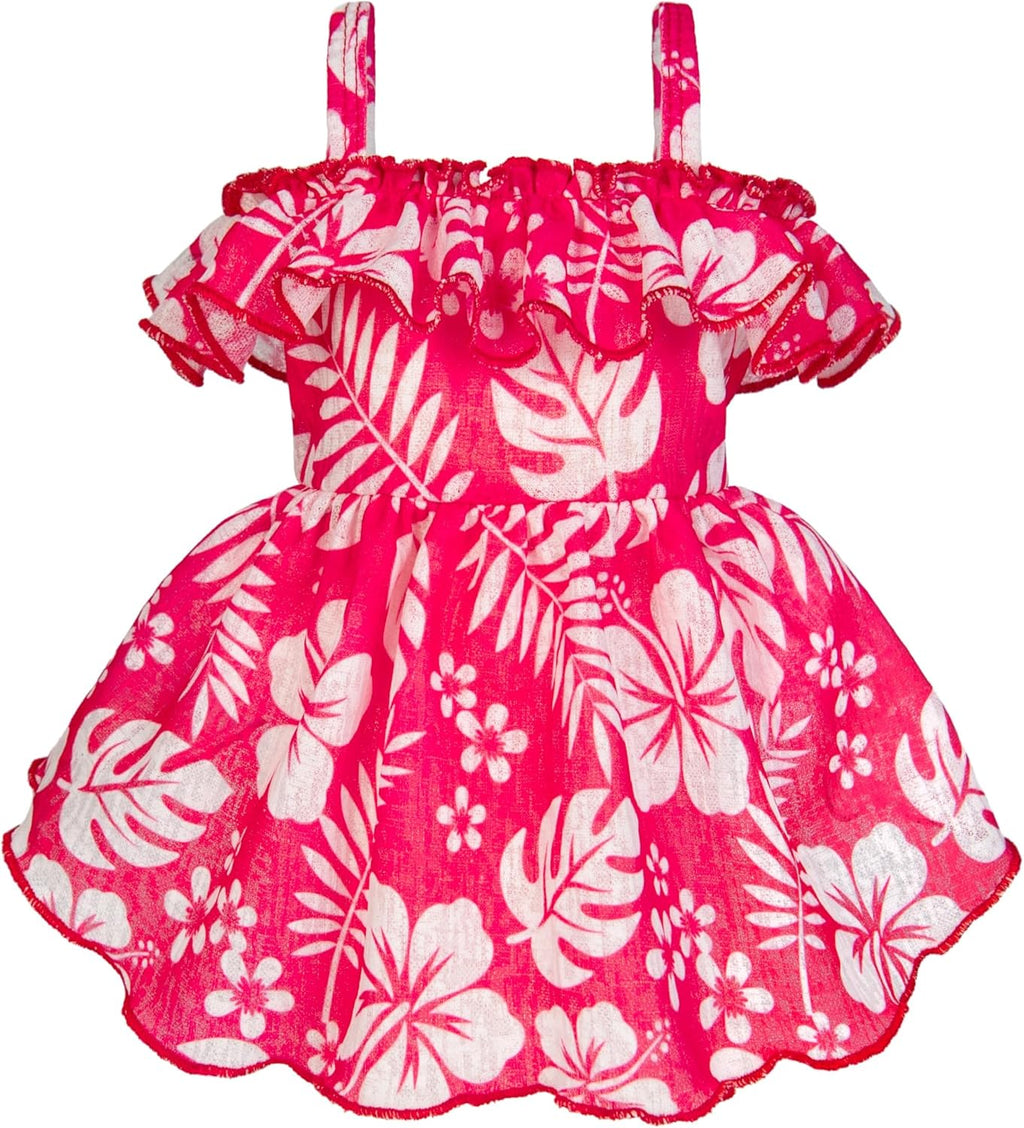 Fitwarm Flamingo Dress, Summer Clothes for Small Dogs Girl, Ruffled Hawaiian Sundress, Pet Outfit, Blue, Pink, Medium - Image 15