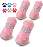 Qumy pink dog shoes for small dogs front view