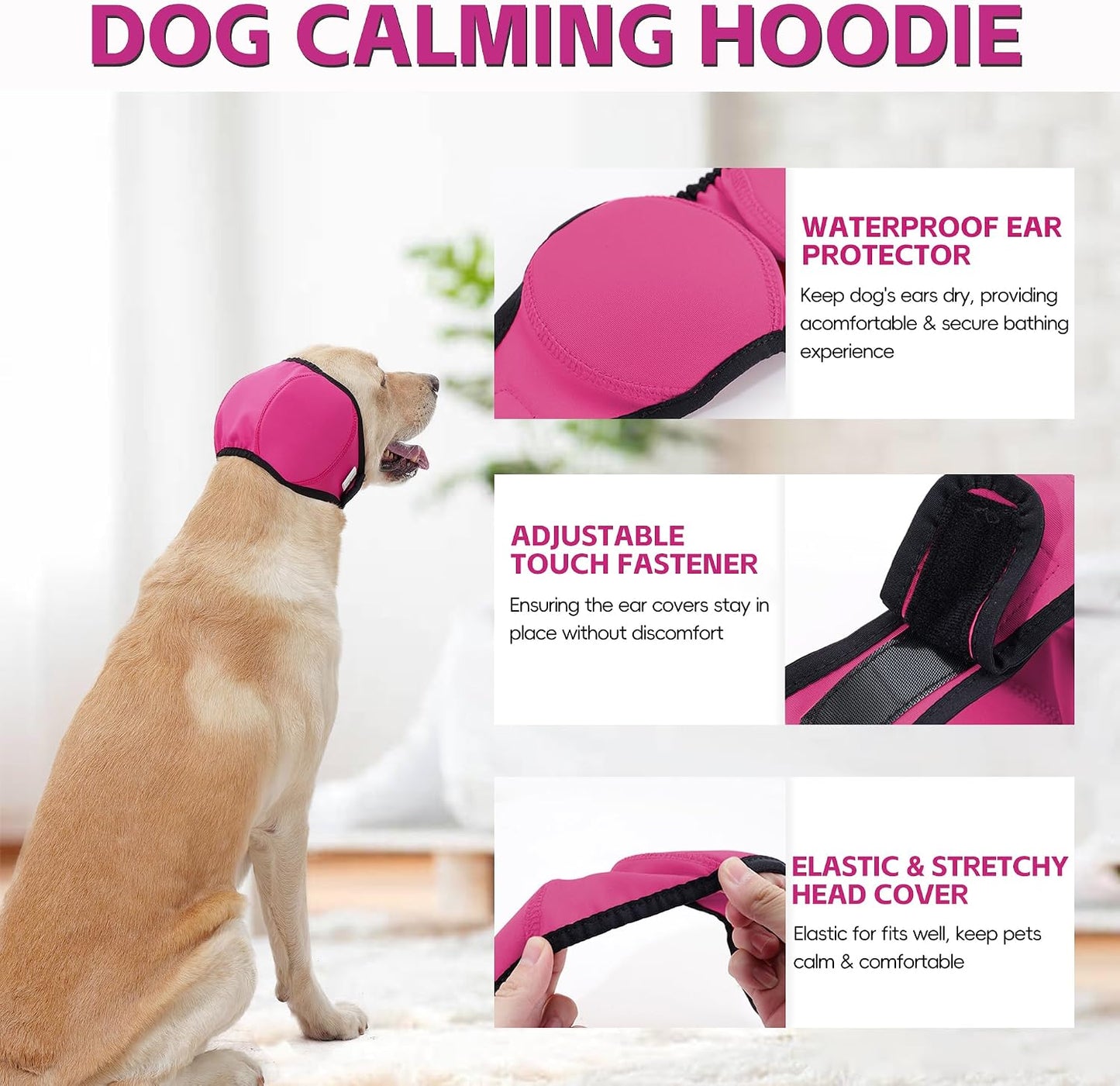 Waterproof dog ear muffs for noise protection during fireworks and thunder