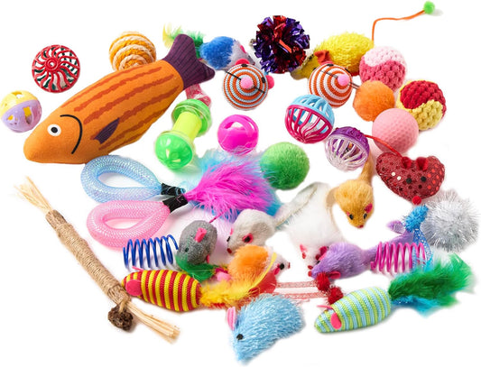 Fashion's Talk catnip infused plush mice and crinkle balls for indoor kittens.