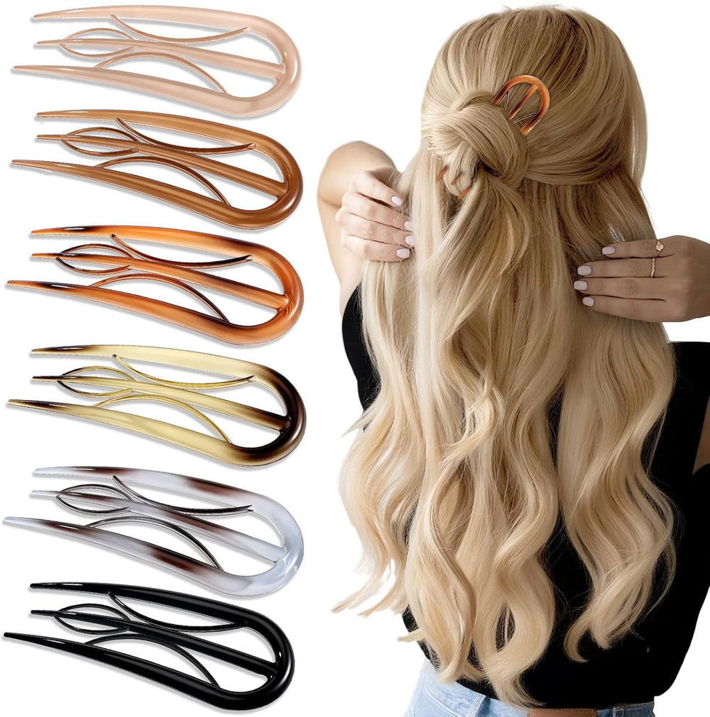 Tiefebene French hair pins front view showing tortoise shell pattern