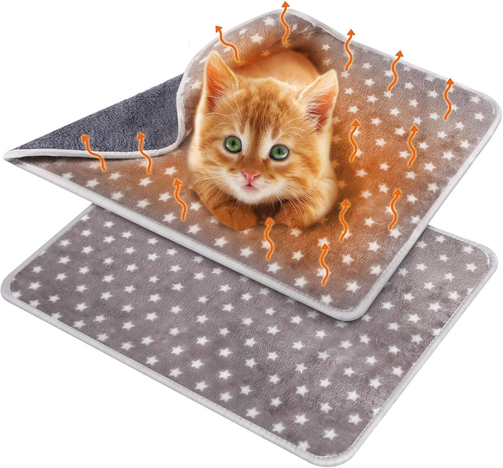 2 Pcs Large Self Warming Cat Pad Self Heating Cat Mat Bed Dog Crate Pet Blankets Thermal Heated Bed Mat for Outdoor Indoor Newborn Kittens Puppies Dog(Heart,24 x 18) - Image 11