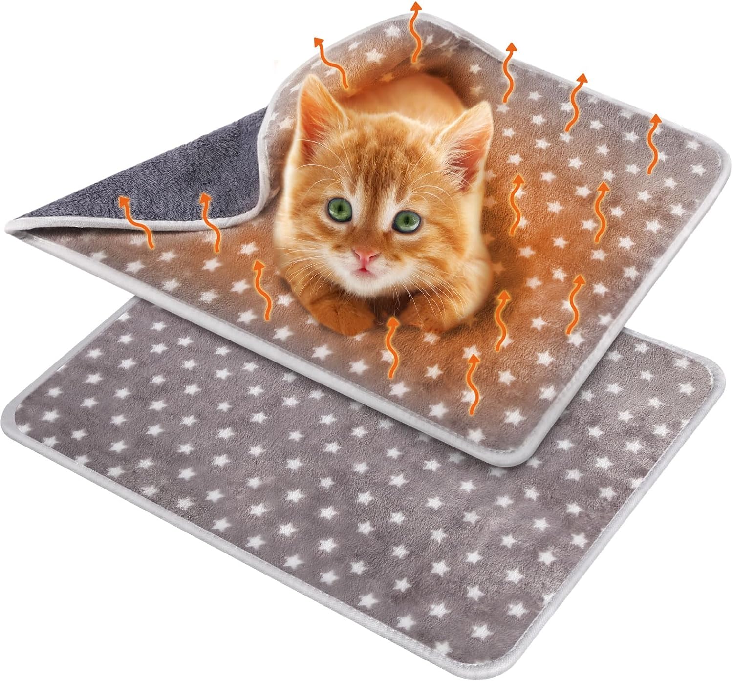 2 Pcs Large Self Warming Cat Pad Self Heating Cat Mat Bed Dog Crate Pet Blankets Thermal Heated Bed Mat for Outdoor Indoor Newborn Kittens Puppies Dog(Heart,24 x 18) - Image 11