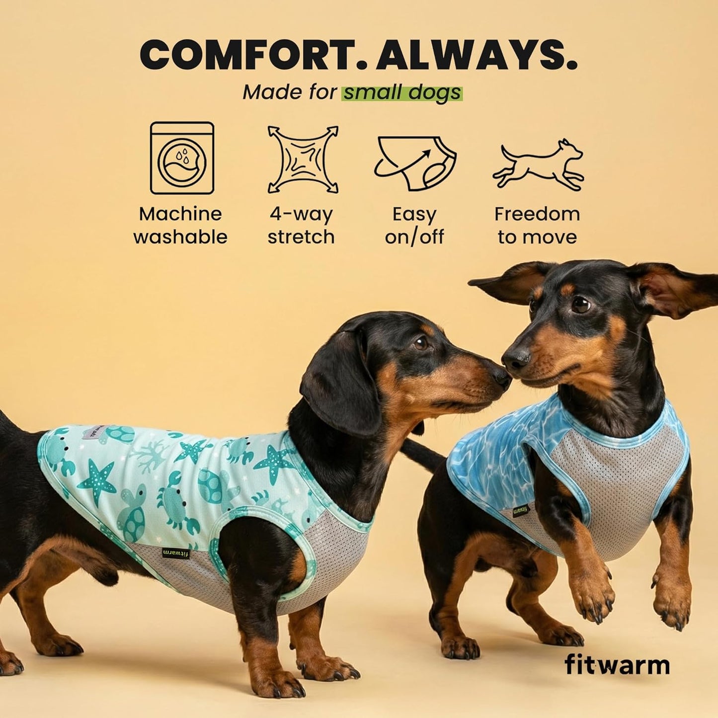 Back view of Fitwarm summer dog shirt for small breeds