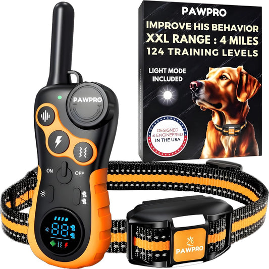 Pawpro dog training shock collar with remote and digital display