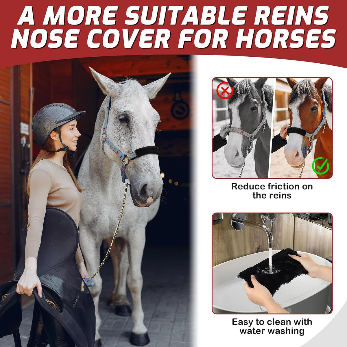 Durable replaceable fleece halter tube set for friction and pressure relief.