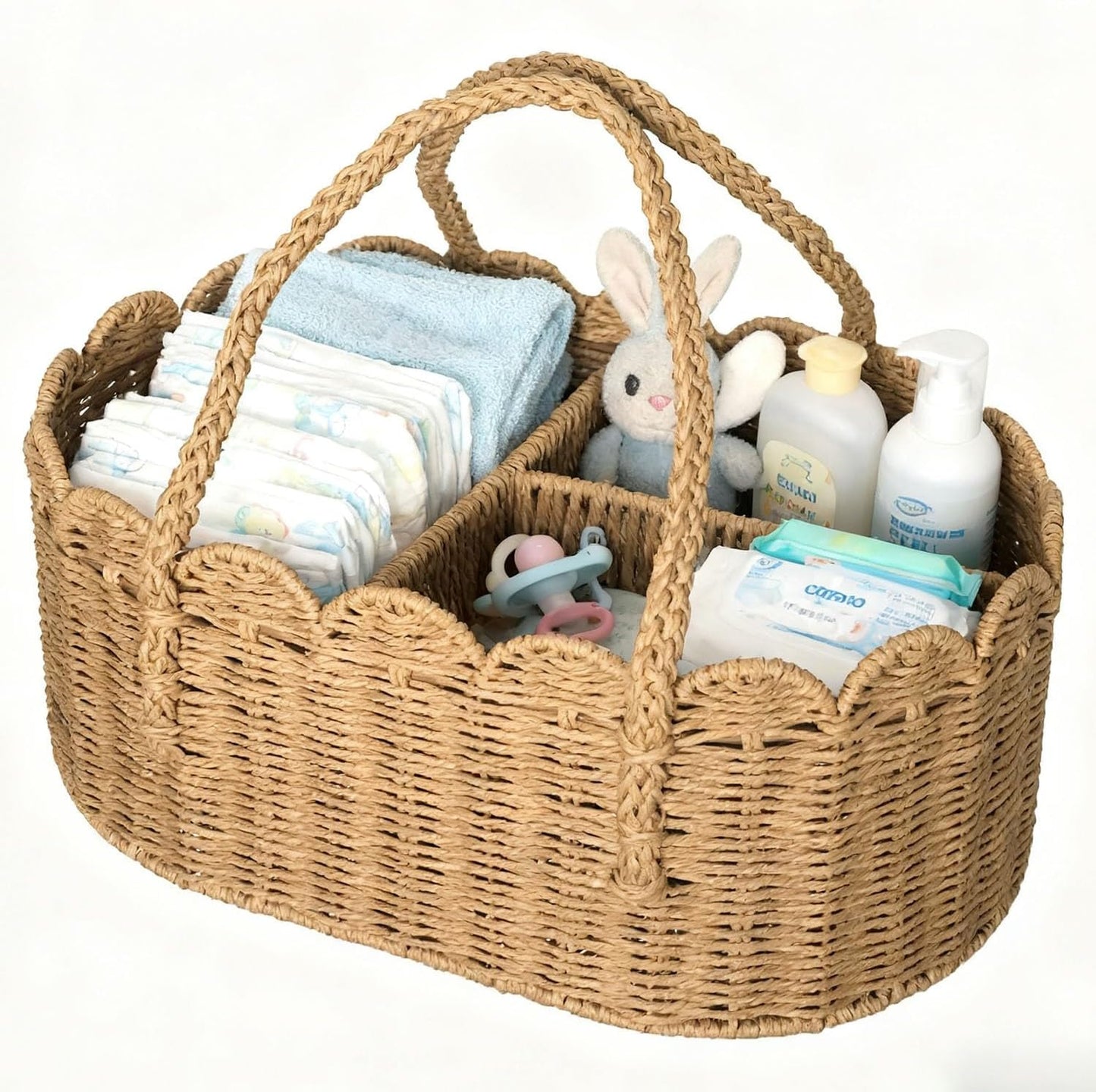 Wwmayfeel paper rope diaper caddy organizer front view