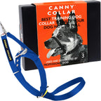Canny gentle no pull dog training head collar front view blue color size three