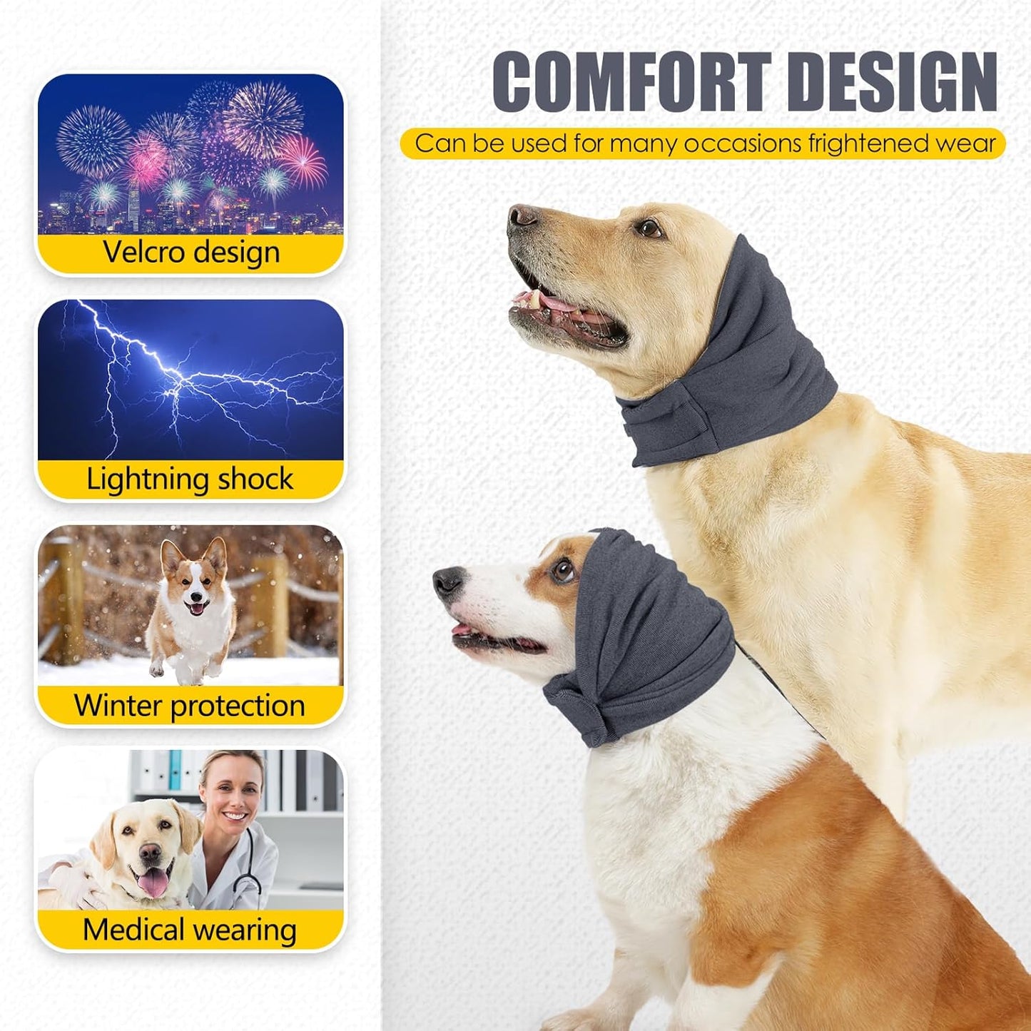 Thickened cotton polyester dog ear muffs for grooming and force drying protection