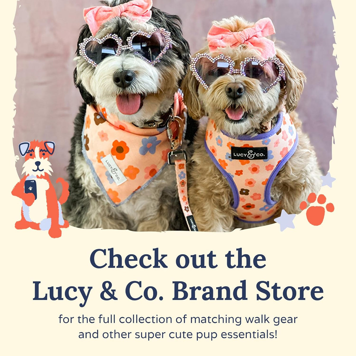 Lucy And Co. denim harness showing front D-ring