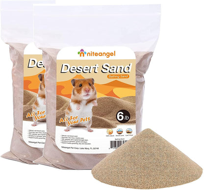 Small pet enjoying a sand bath in Niteangel desert substrate