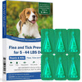 Besgiful flea and tick prevention for dogs front packaging view showing small and medium dog weight range.