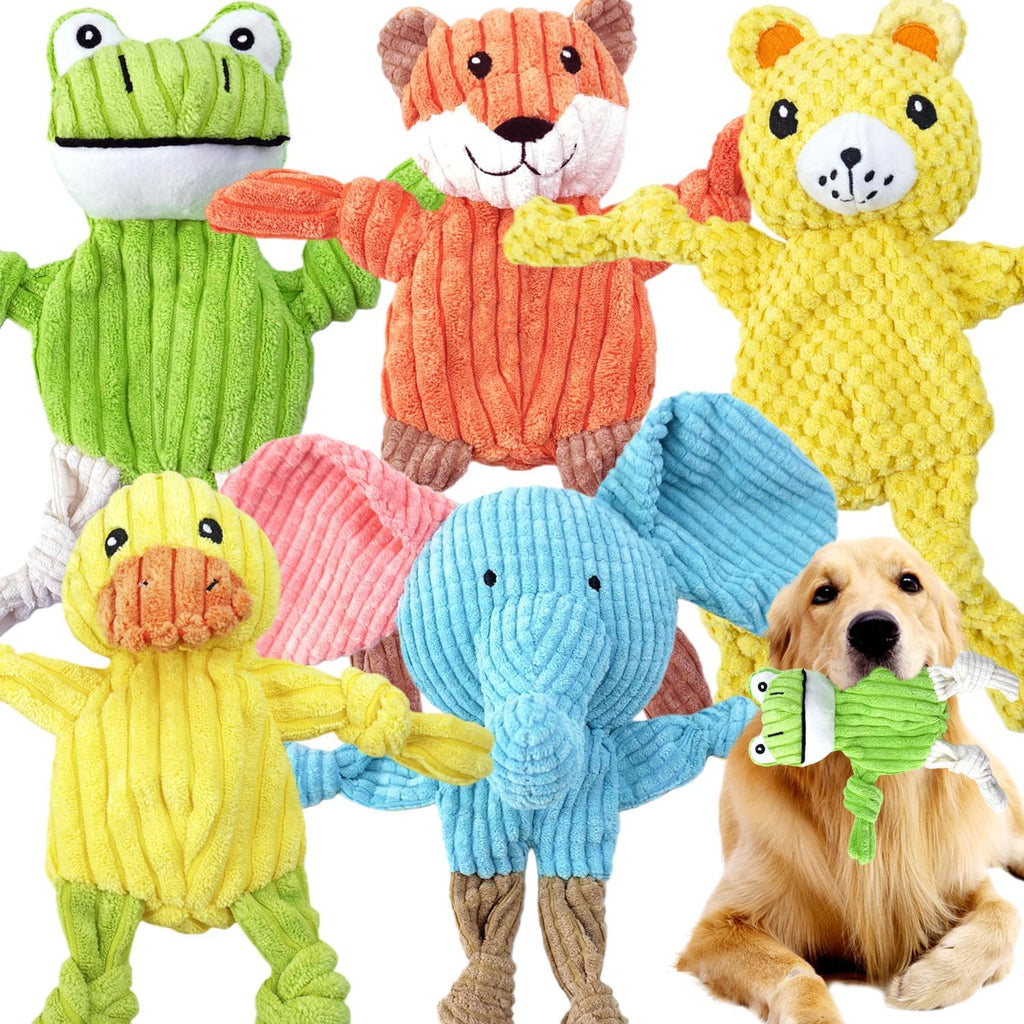 MRSOHRET 5 Pack Dog Toys Squeaky, Tough Stuffed Plush Puppy Chew Toys for Teething, Durable Plush Dog Toy for Large Medium Small Breed to Keep Them Busy - Image 9