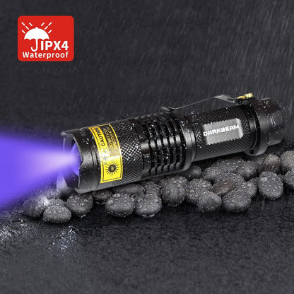 Darkbeam mini UV blacklight torch packaged for home inspection