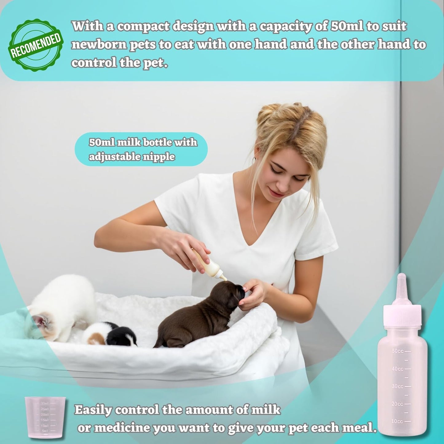 Hatelipet anti-choke oral syringe and nursing kit packaging layout for small pet care.