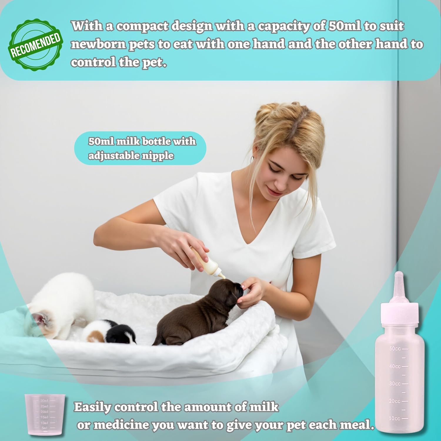 Hatelipet anti-choke oral syringe and nursing kit packaging layout for small pet care.