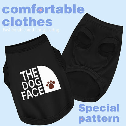 Dog wearing The Dog Face print cotton shirt grey