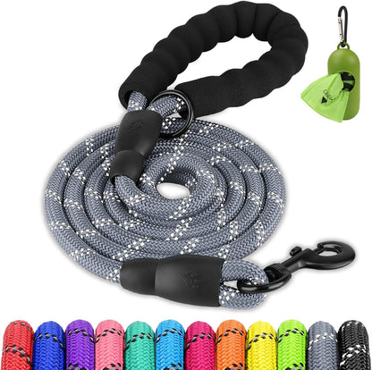 Joytale Dog Leash for Large Dogs, Heavy Duty Nylon Leashes with Comfortable Padded Handle and Highly Reflective Threads, Ideal for Walking and Training, Black, 6'x1/2'' - Image 11