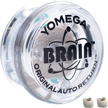 Yomega The Original Brain - Professional Yoyo for Kids and Beginners, Responsive Auto Return Yo Yo Best for String Tricks + Extra 2 Strings & 3 Month Warranty (Clear) - Image 1