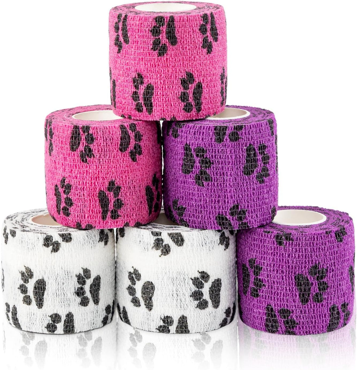 Aupcon cohesive bandage showing paw print pattern detail on material