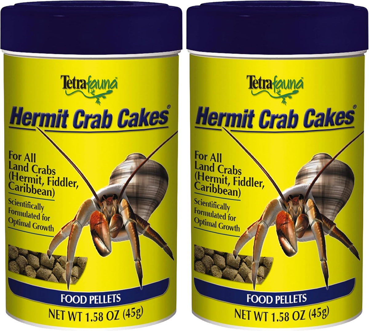 TetraFauna crab cakes container with feeding instructions