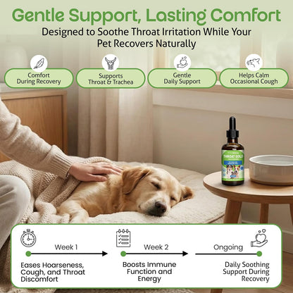Pet Wellbeing Throat Gold liquid formula with Slippery Elm and Mullein