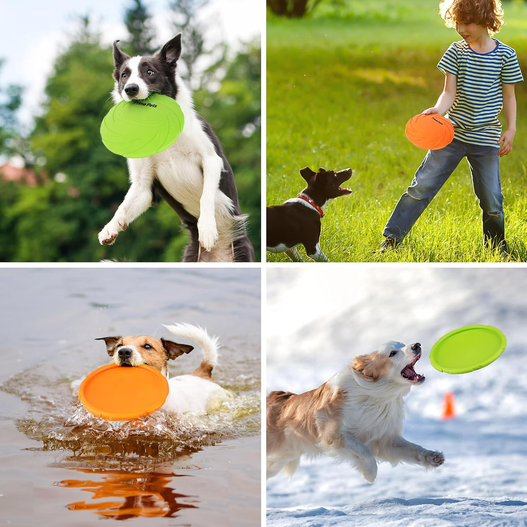Two PrimePets flying discs stacked for travel storage