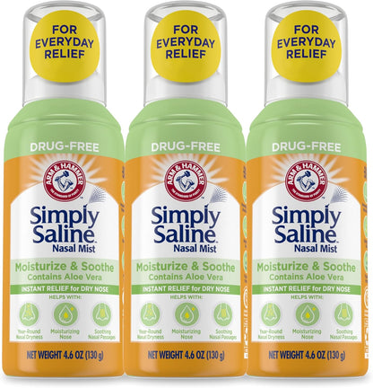 Arm & Hammer Simply Saline Moisturize and Soothe Nasal Mist 3 pack