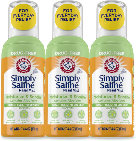 Arm & Hammer Simply Saline Moisturize and Soothe Nasal Mist 3 pack