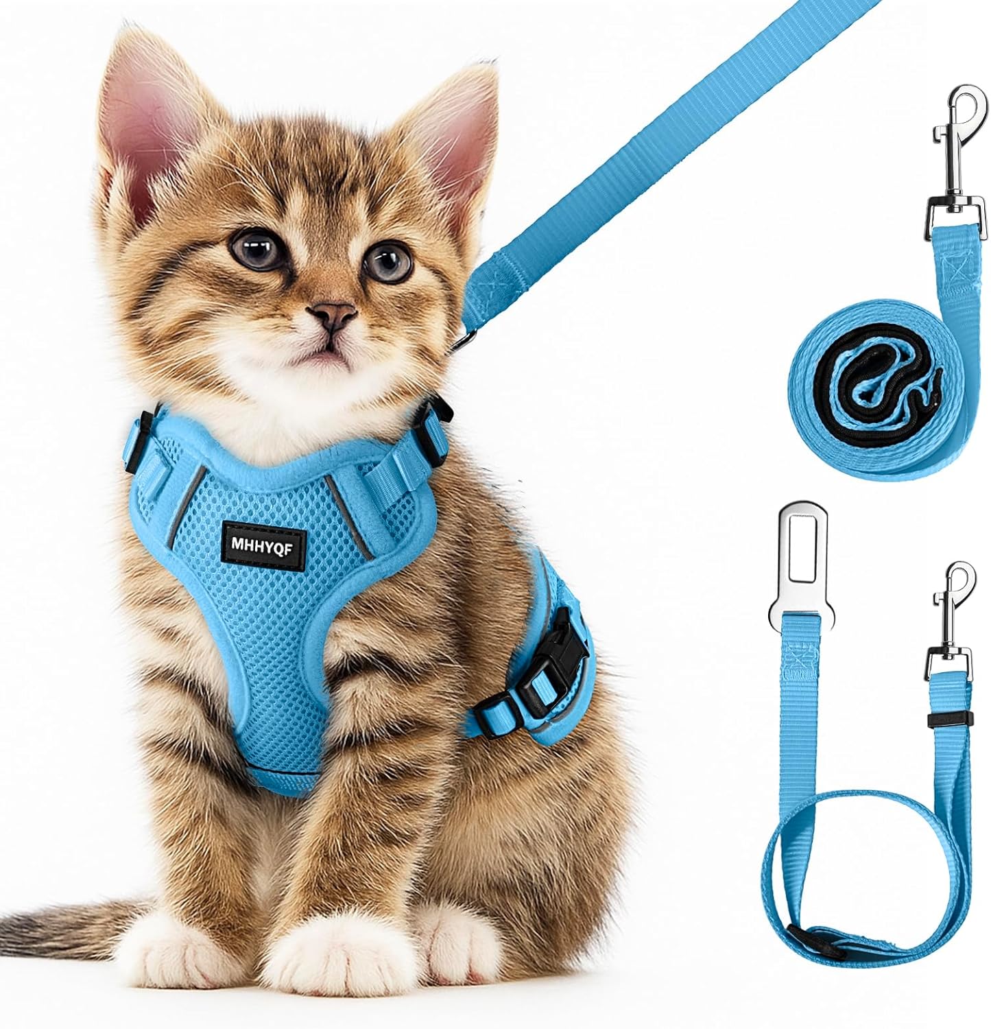 Cat Harness and Leash for Walking, Cat Car Harness, Escape Proof Soft Adjustable Vest Harnesses for Cats, Easy Control Breathable Reflective Strips Harness, Kitten Harness and Leash Set, Black, S - Image 13