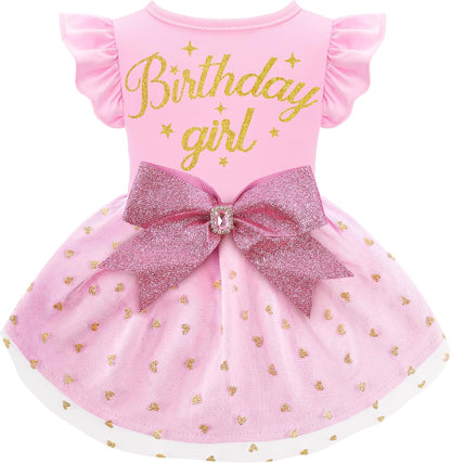 BAOBICUTE dog birthday girl dress front view premium pet clothes