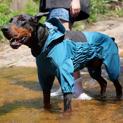 LOVELONGLONG Waterproof Dog Raincoat with Removable Hood - Outdoor Full Body Dog Jacket, Windproof Snowproof Shell Suit - All Season Pet Rain Gear Mustard Yellow 3XL - Image 14