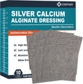 Optiteknik Ag silver calcium alginate wound dressing pads front view pack of ten