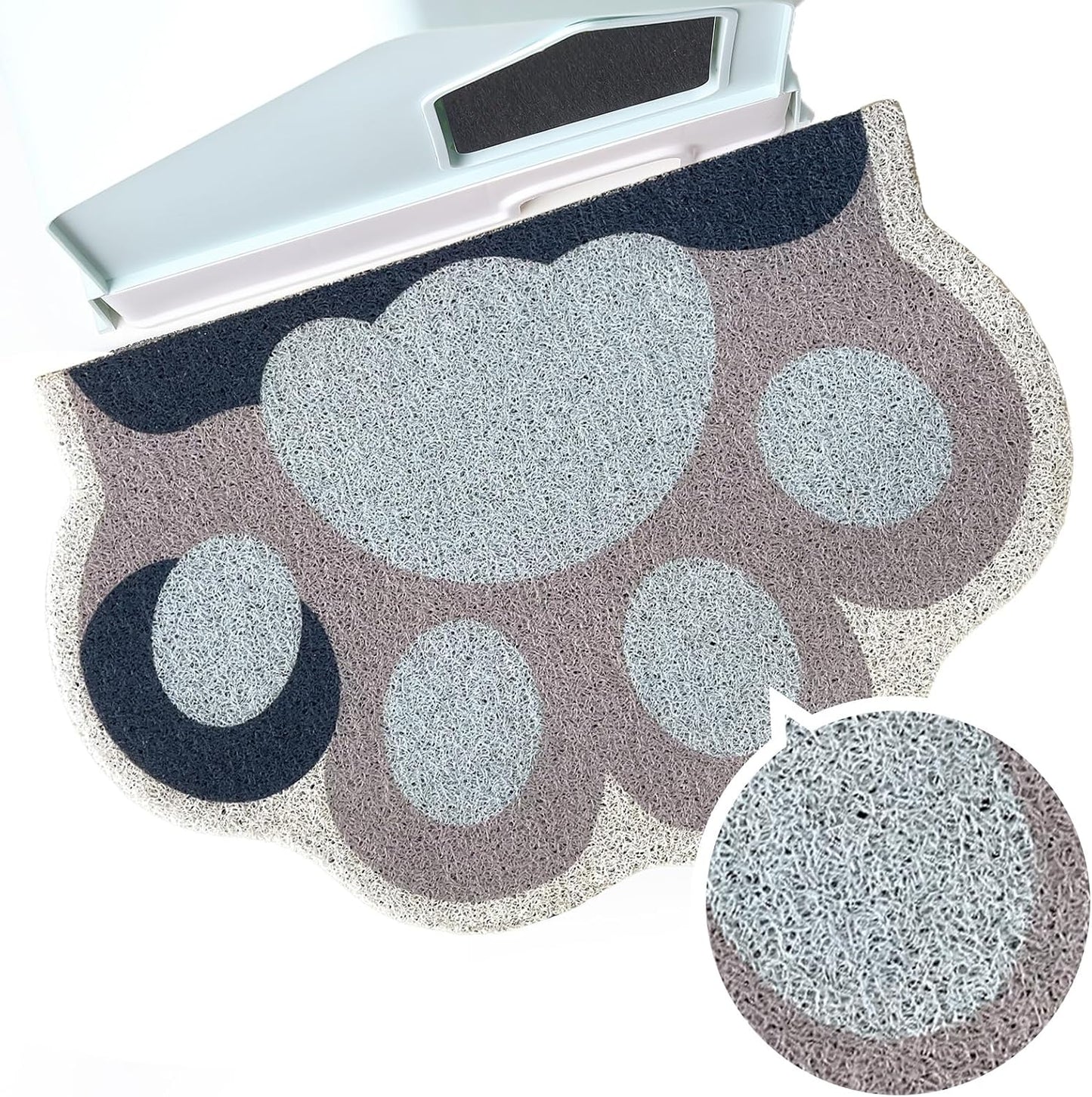 Rarenut durable scratch resistant cat litter mat on dry floor
