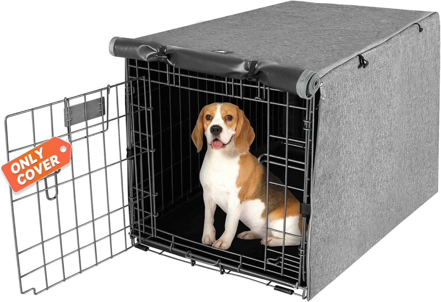 X-ZONE PET Double Door Dog Crate Cover - Polyester Pet Kennel Cover Fits 30 inches Wire Crate, Tan - Image 14