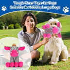 Loncoldy boredom buster squeaky dog toy highlighting its dental friendly textured surface.