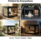 Geheng black wire dog cage cover fully enclosed for maximum pet privacy.