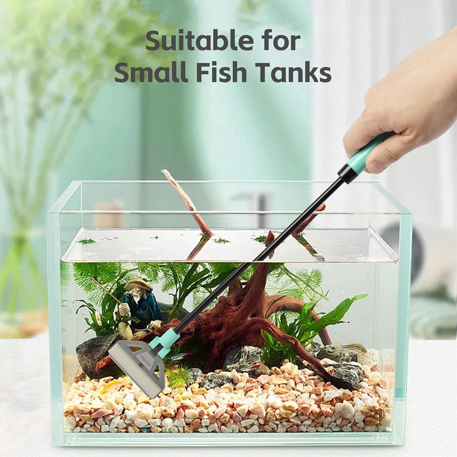 UPETTOOLS Algae Scraper for Glass Aquariums, 2 in 1 Adjustable Algae Scraper with 5 Stainless Steel Blades and Cleaning Brush, Aquarium Glass Cleaning Tools for 20-40 Gallon Fish Tank - Image 9