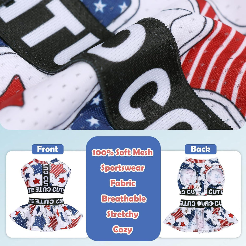 CuteBone medium size dog clothes star print design detail.
