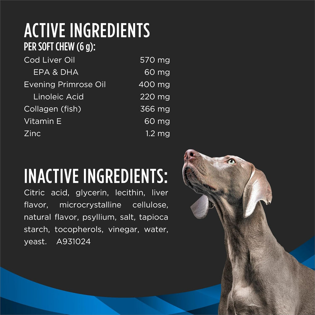 Purina Pro Plan dog skin care chews with collagen and fish oil