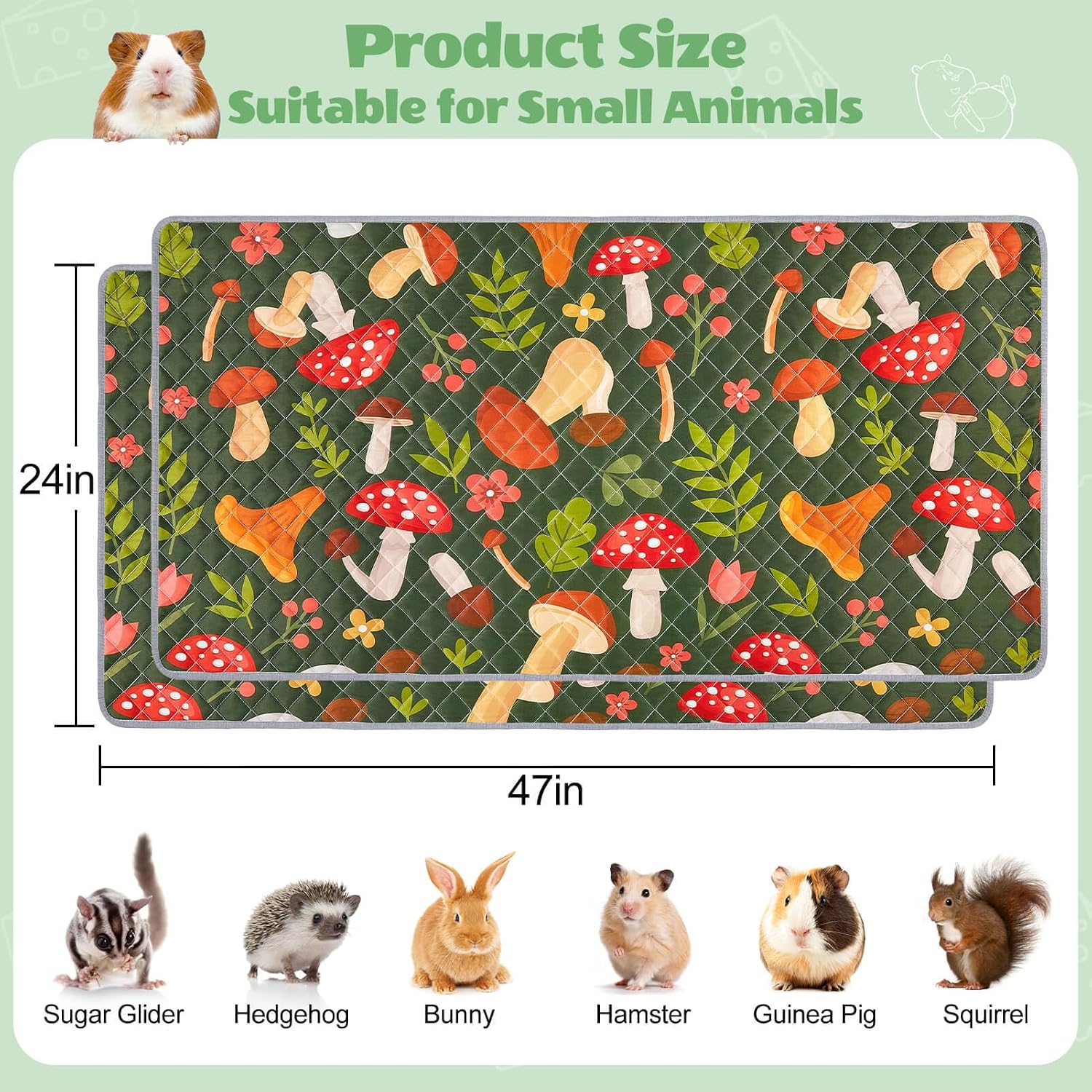 Waterproof small animal cage mat for rabbits and hamsters